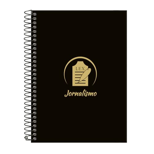 Caderno Colegial 20 Matérias Profissões Jornalismo (Preto e Gold)