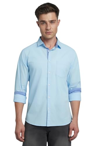 Dennis Lingo Men Cotton Solid Slim Fit Casual Shirts