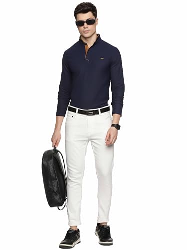 Image of STELLERS Men's Henley Collar T-Shirt | Wrinkle Free | Quick Dry | Full Sleeve | Regular Fit