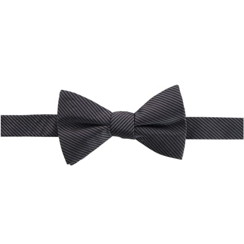 Trafalgar Men's Leyton Diagonal Lined Tone on Tone Silk Bow Tie, Graphite