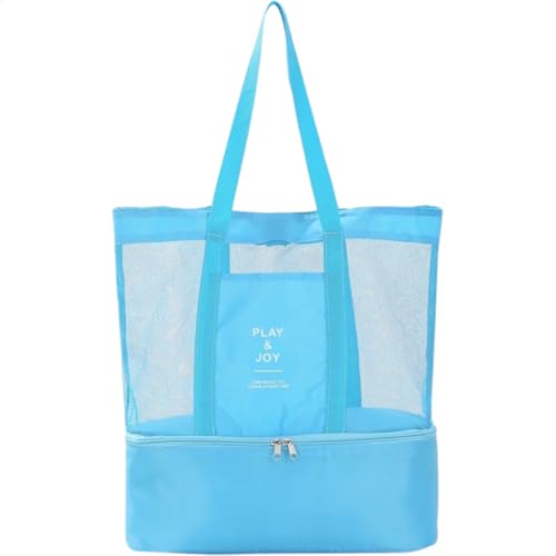 Bolsa de Praia Telada com Compartimento Térmico (Azul)