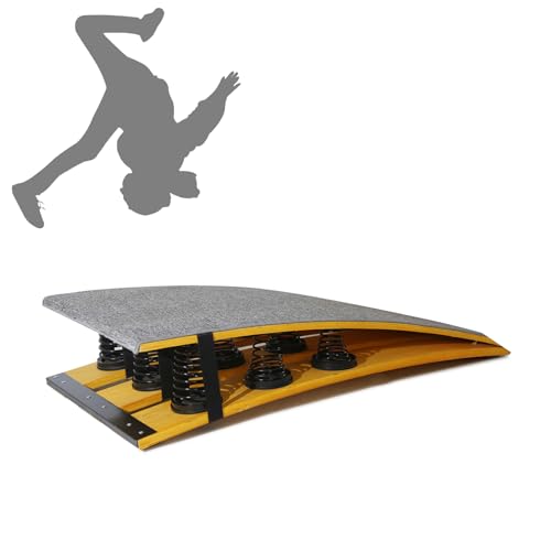 Adult Gymnastics Springboard for Vaulting and Tumbling Training â€“ 4-Spring and 9-Spring Models, Heavy-Duty Steel Frame, for Back Handspring & Tumbling Practice (gray, 9-Spring)