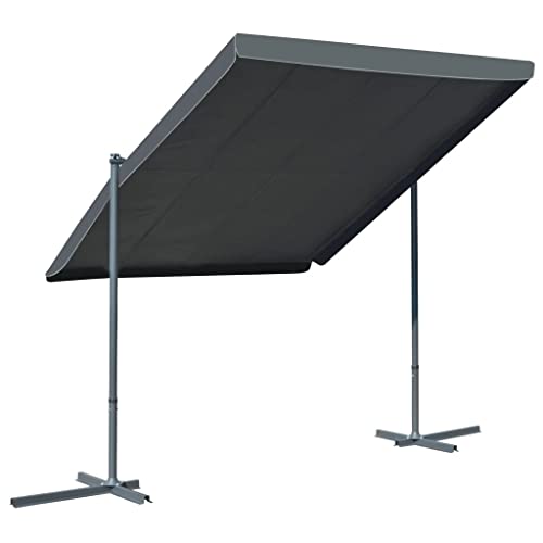 Vidaxl Gazebo With Tiltable Retractable Roof Weather Resistant Outdoor Garden Canopy Pavilion Party Tent Marquee 137.8" Anthracite #TOP12