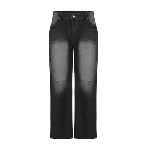 Men Regular Fit Jeans Pants Vintage Washed Classic Denim Pants Street Style Wide Leg Work Stretch Jeans with Pockets4