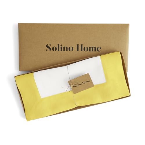 Solino Home 100% Pure Linen Table Runner 14x90 Inch – Sunshine Yellow & White, Oeko-TEX Certified, Spring & Summer Table Runner for Dining Table, Handcrafted Farmhouse Décor - Contempo by Solino Home - Image 5