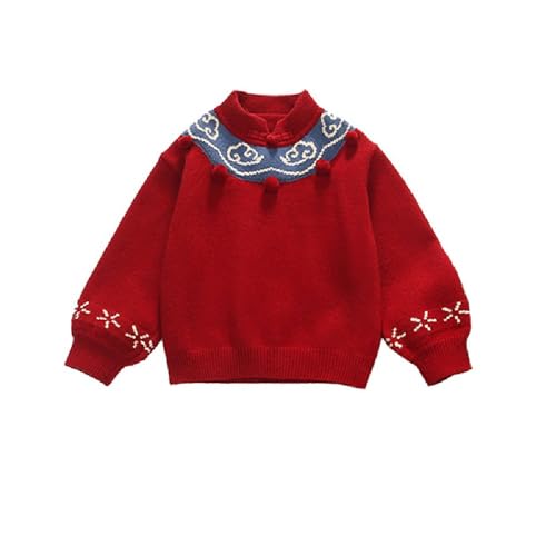 Chinese New Year Girl Autumn and Winter Sweater Thickened Suit Tang Suit Princess Sweater