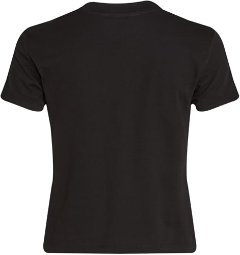 Calvin Klein Camiseta de Manga Corta Mujer Front Photo Graphic Baby tee con Cuello Redondo, Negro (CK Black), XL