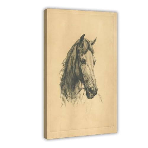 Impression sur toile tête de cheval Heywood Hardy tableau mural WCYB 61 x 91,4 cm