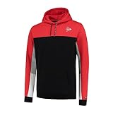 Dunlop Essentials Hooded Sweat, Sudadera Deportiva de Tenis Unisex, Rojo Oscuro/Negro