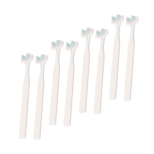Garneck 8Pcs Portable Pet Toothbrush Comfortable Dog Cat Toothbrushes with Ergonomic Long Handle for Easy Cleaning Reduces Oral Risk Improves Breath