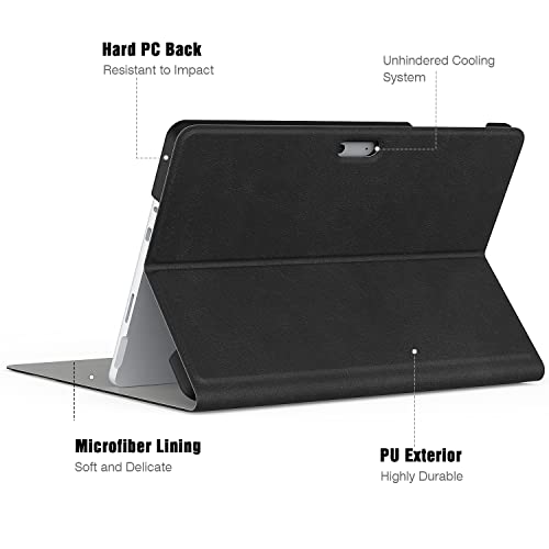 Moko Case Fit Microsoft Surface Go 3 (2021)/ Surface Go 2 2020 / Surface Go 2018, Ultra Lightweight Portfolio Business Cover, Compatible With Type Cover Keyboard - Black #TOP6