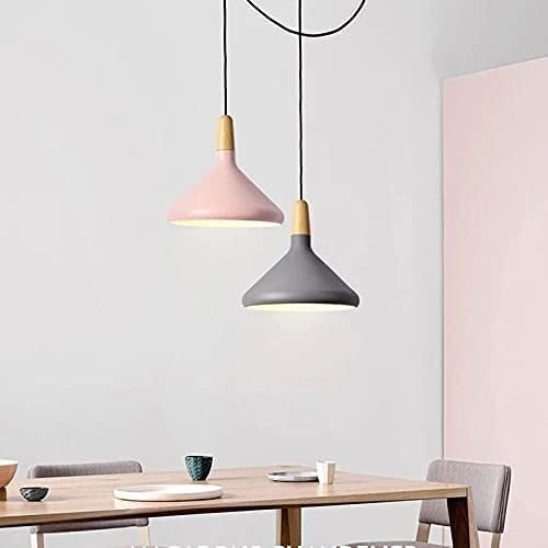 Suspension minimaliste moderne aluminium rose au design épuré culot E27 - 3