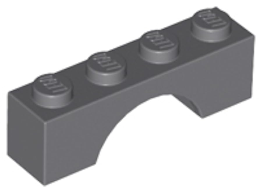 LEGO Arch Building Block, 1 x 4, Part 3659 (Dark Bluish Gray, 10, Bricks)