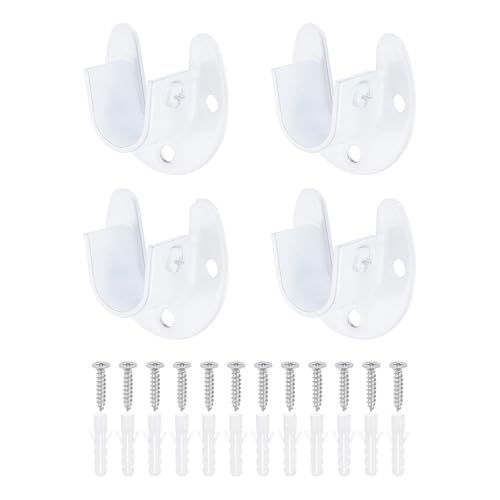 uxcell 4Pcs Closet Rod End Supports, 0.75
