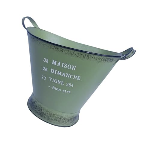 Rostfreier Eisen-Pflanzkübel mit Doppelgriff, dekorativer Behälter für den Außenbereich, für Pflanzen, Blumen, Aufbewahrung, dekorativer Eisen-Pflanzgefäß für Pflanzen