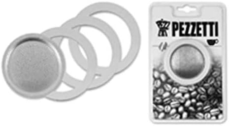 PezzettiCaffettiere Parts for 3 Gasket Coffee Maker and 1 Filter for 1 Cup, Multi-Colour, One Size