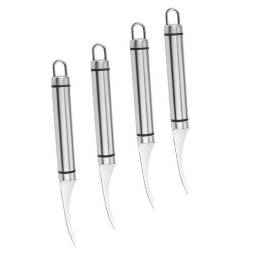 FUNOMOCYA 4 piezas Pelador de Gambas de Acero Inoxidable Herramienta Ligera para Limpiar y Pelar Camarones Fácil y Rápido Removedor de Línea de y Portátil para Cocina