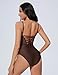 SUUKSESS Women Sexy One Piece Tummy Control Swimsuit Scoop Neck Slimming Swimwear 2025 Crisscross Backless Bathing Suit(Brown,Medium)