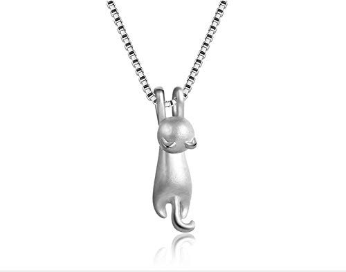 COLORFUL BLING Silver kitty cat pendant vintage hanging cat Pendant Necklace for women
