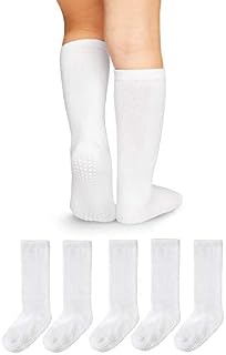 LA Active Girls Knee High Grip Socks – 5 Pairs - Baby Toddler Infant Kids Non Slip/Anti Skid Cotton Cable Knit Stockings Price In India