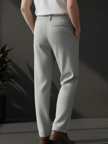 Image of Rigo Men Linen Straight Fit Korean Pants | Cotton Linen Regular Size Casual Trousers