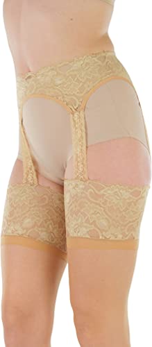 Image of ToBeInStyle Women's Attached Garter Belt Suspender Nylon Stocking Pantyhose