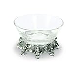 Vagabond House Pewter Honeybee Glass Honey/Dip/Fruit Serving Bowl 5 inch Diameter