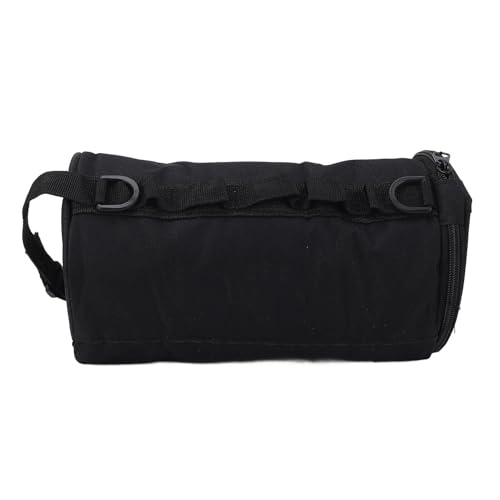 Portarrollos de Papel higiénico Negro para Acampar, portarrollos de Papel para Colgar al Aire Libre, Bolsa de Almacenamiento de Rollo Reutilizable con Correa Ajustable para Viajes