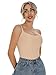 Artdear Women's Square Neck Tank Top Basic Spaghetti Straps Camisole Sexy Summer Cami Crop Tops Air Touch Fabric (X-Small, Nude)