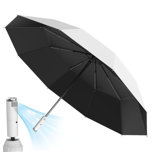 Parapluie ventilateur automatique protection solaire et pluie rafraîchissant