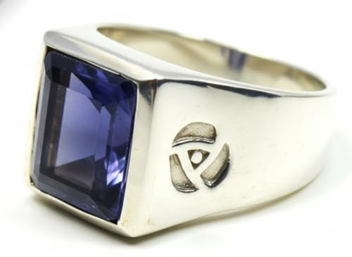 Image of Choose Your Color Mens Bold Ring 925 Sterling Silver Gemstone Wedding Engagement Statement Ring Birthstone Solitaire Jewellery Ring Sizes 4, 5, 6, 7, 8, 9, 10, 11, 12, 13,