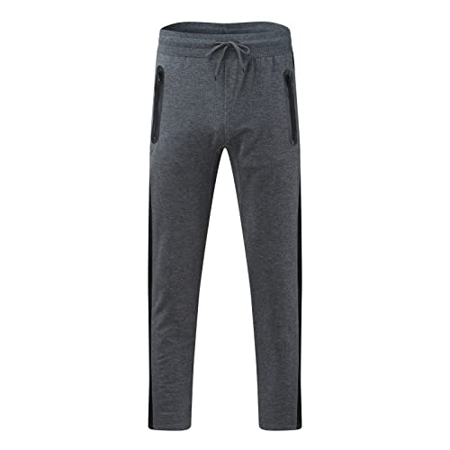 Calça de corrida masculina fitness Street slim com zíper calça esportiva casual calças de moletom bo