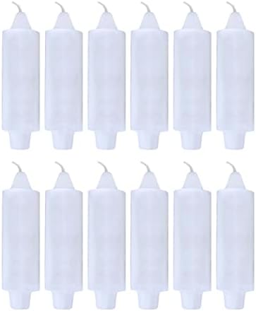12 Pack Coach Candles Unscented 5" x 1½" with 7/8" Base to Fit Traditional Candle Holders Including The Booklet "Candle Factoids Trivia & Safety Guidelines" Made in The USA (White)