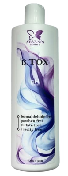 Arvanis Beauty Hair Mask B-Tox Hair Treatment Long Lasting Anti-Frizz Hair Gloss For Damaged Hair. Formaldehyde-Free. Keratin hair treatment, Hair Mask BTox Deeply Hydrates and Nourishes. 500ml