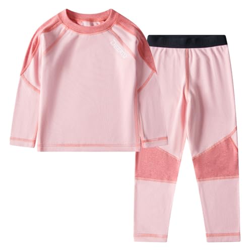 WISREMT Kids Thermal Underwear Set Lightweight Thermal Shirt Tops and Bottoms Athletic Base Layers Warm Soft Long Johns 3-16Y
