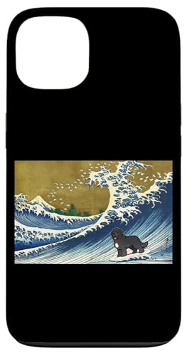 Funny Retro Vintage Surfing A Wave Newfoundland Dog Lover �X�}�z�P�[�X iPhone 13 �p