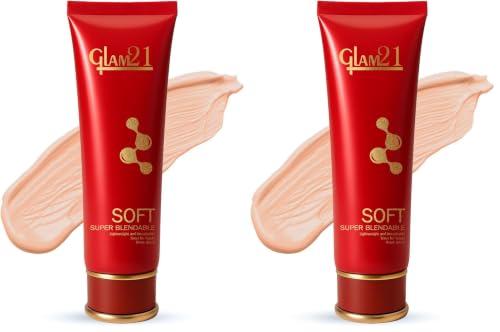 Image of Glam21 Blendable Tube Foundation | Hides Skin Imperfections, Dark Spots, Fine lines | Lightweight | Suitable for All | 6 Shades Match Indian Skin Tones | 70gm|05-Warm Beige (Pack of 2)