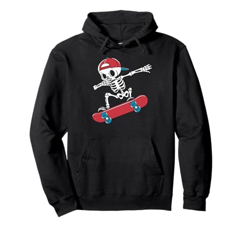 Cool Skeleton Skateboarding Divertido Skater Skateboarder Sudadera con Capucha