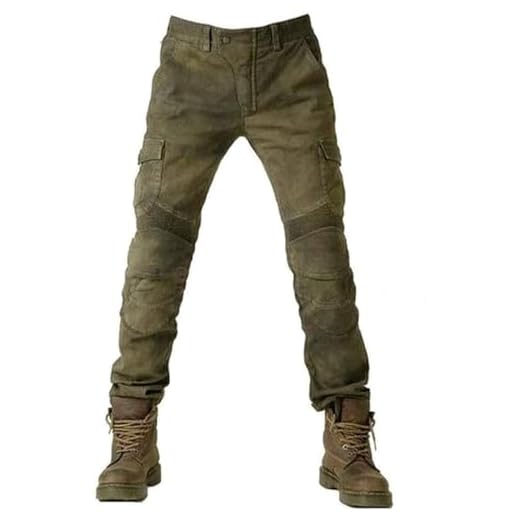 Alpha Rider Motorradhose Herren Jeans Textil Motorrad Hose mit Protektoren, Sportliche Motorrad Hose mit Oberschenkeltaschen Armee Grün M