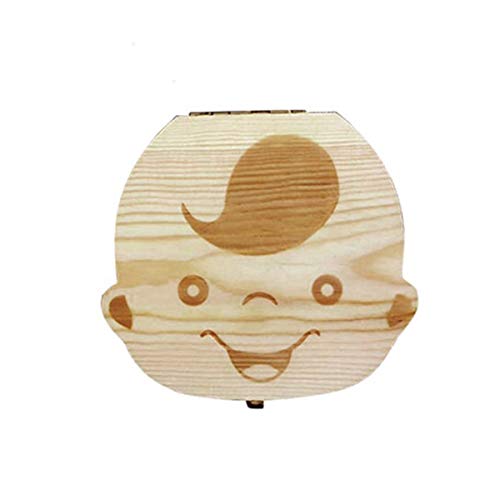 Greatangle-UK en Bois bébé Enfants boîte de Rangement dent Dents de bébé Cheveux fœtaux Cordon ombilical Organisateur Infantile Souvenir boîte Bois Couleur garçon