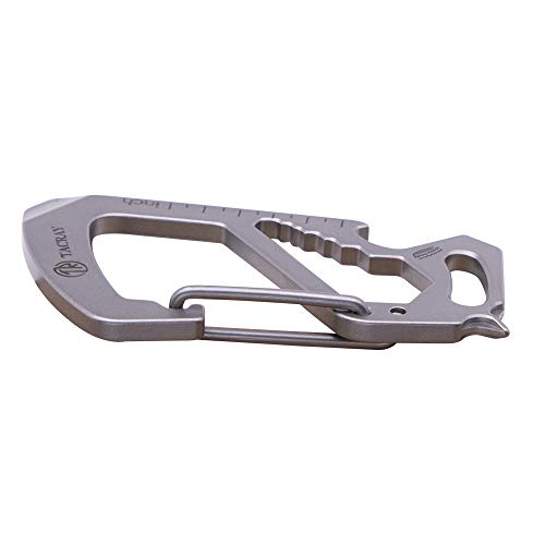 Tacray Titanium Carabiner Keychain Clip, Anti-Lost Key Holder, Quick Released Backpack Clasps/Hook With Multitools Of Bottle Opener And Mini Ruler For Edc #TOP3