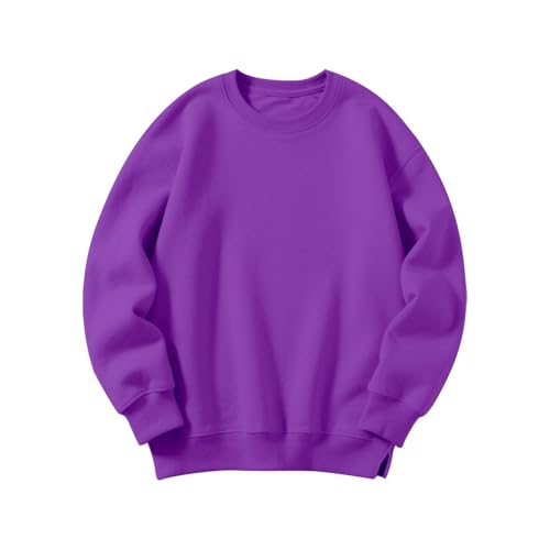 Girls Oversized Crewneck Sweatshirts Kids Fashion Fleece Drop Shoulder Pullover Tops Fall Winter Basic Solid Color Clothes2