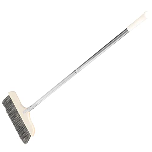 FOMIYES Soft Bristle Push Broom for Hardwood Floors Indoor Kitchen Broom Collapsible Stick Dust Brush