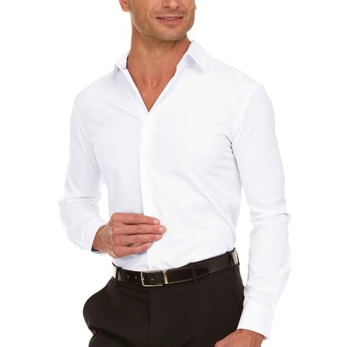 Nautica Slim Fit Mens Dress Shirts Long Sleeve Performance Polyester Fabric Wrinkle Free 4-Way Stretch4