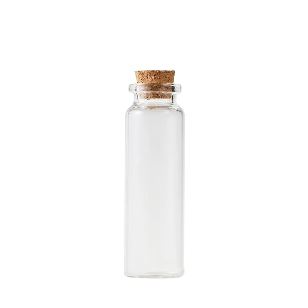 Loacea Glass Vial Mini Glass Bottles and Corks Diameter 22mm, 5ml-30ml Gravel Easy Use for Decor 5pcs(20ml*22mm*80mm)