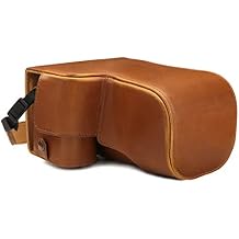 MegaGear MG1806 Ever Ready Leather Camera Case Compatible with Sony Alpha A6600 18-135mm - Light Brown