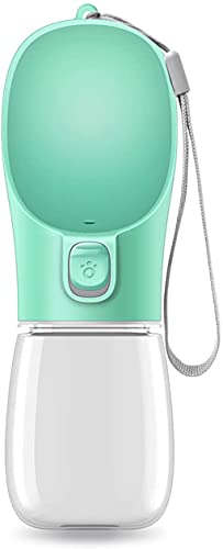 Pet Dog Water Bottle, 12 OZ Portable Puppy Water Dispenser Leak Proof Water Cup with Drinking Feeder for Pets Outdoor Walking, Hiking, Travel (350 ML / 12 OZ, Green)