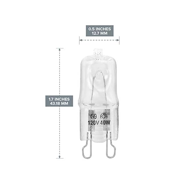 12Vmonster Illumi Projektionen 10er Packung Klar Linse G9 40 Watt 240V Halogen Licht Lampen JCD Typ 240V Lampe 40W T4 G9… – Bild 4
