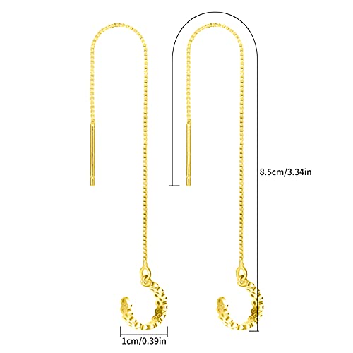 Btoym Threader Earrings , 24K Gold Plated Dangle Earrings / Drop Earrings / Long Chain Earrings Nickel Free Hypoallergenic Jewelry Gift For Women Teens Girls (Checkered Shape Tassel Earrings Line 18K Gold) #TOP1