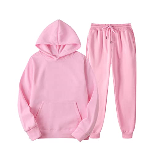 Survêtement à capuche rose et noir en polaire pour homme et femme taille M